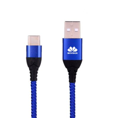 Cable Movisun USB  Tipo C AA-120LT 3.1 trenzado microfibra, carga rápido para teléfonos Android