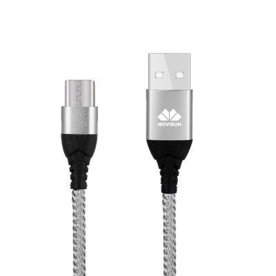 Cable Movisun USB V8 AA-120LT 3.1 trenzado microfibra, carga rápido para teléfonos Android