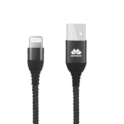 Cable Movisun USB Lightning AA-120LT 3.1 trenzado microfibra, carga rápido para teléfonos iPhone