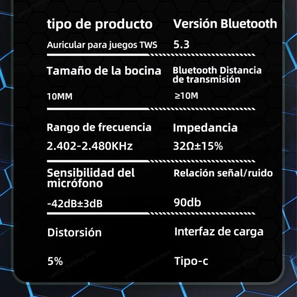 Audifonos Inalámbricos Lenovo Gamer GM2 Pro Bluetooth 5.3 - Imagen 5